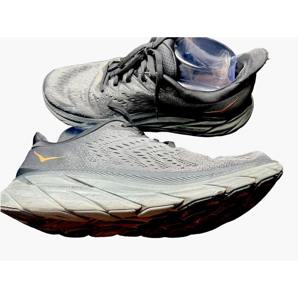HOKA Clifton 8 Running Shoes Women’s 9.5 Gray Copper Gold Athletic Sneakers - Picture 7 of 14